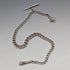 Circa 1910 British Antique Sterling Silver Albert Chain 44g Claw & Bowl Fob